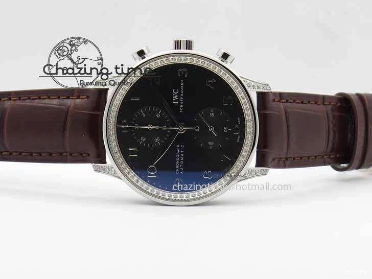 MIROTIME 0319 Unique Portuguese IW3714 Diam ZF V2 1:1 Best Edition Gray Dial On Brown Leather Strap A79350 (Slim Movement) 7250